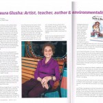 Newspaper Article: "Laura Glusha: Artist, teacher, author & environmentalist", City of Escondido Magazine, Spring 2013