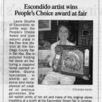 Newspaper Article: "Escondido artist wins People's Choice award at fair", North County Times, 31 August 2003